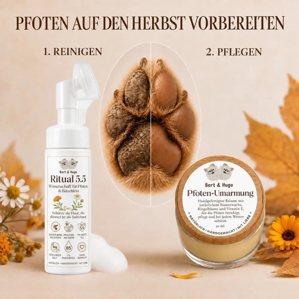 Bert &amp; Hugo Duo Care Set: Ritual 5.5 Science for Paws &amp; Tummies + Paw Hug